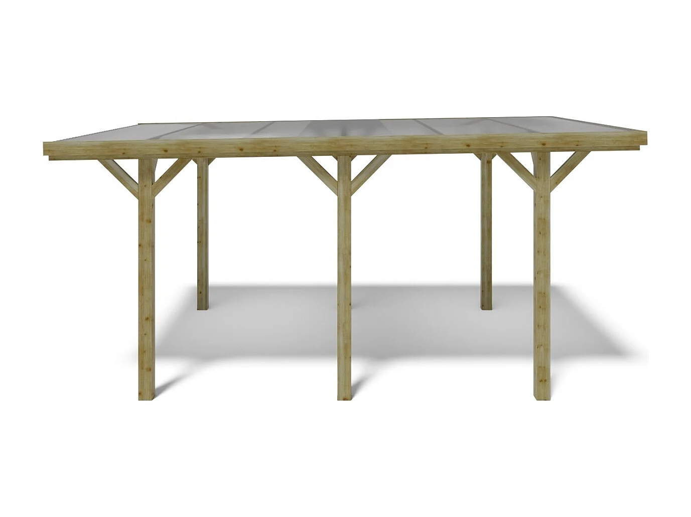 Tettoia posto auto coperto in legno 3.04x5.12 m - 15.56 m2 - copertura con lastra in acciaio  - CAR10+BLACHA1 - ALTANKA