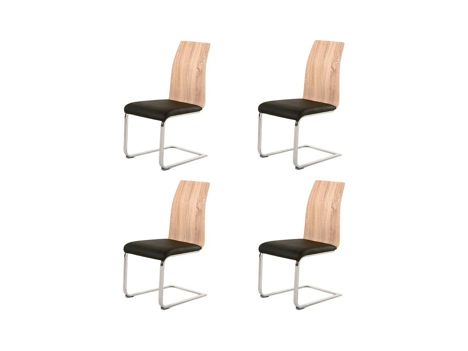 Pack de 4 sillas Sensei cambria/negro 97x44x57 cm