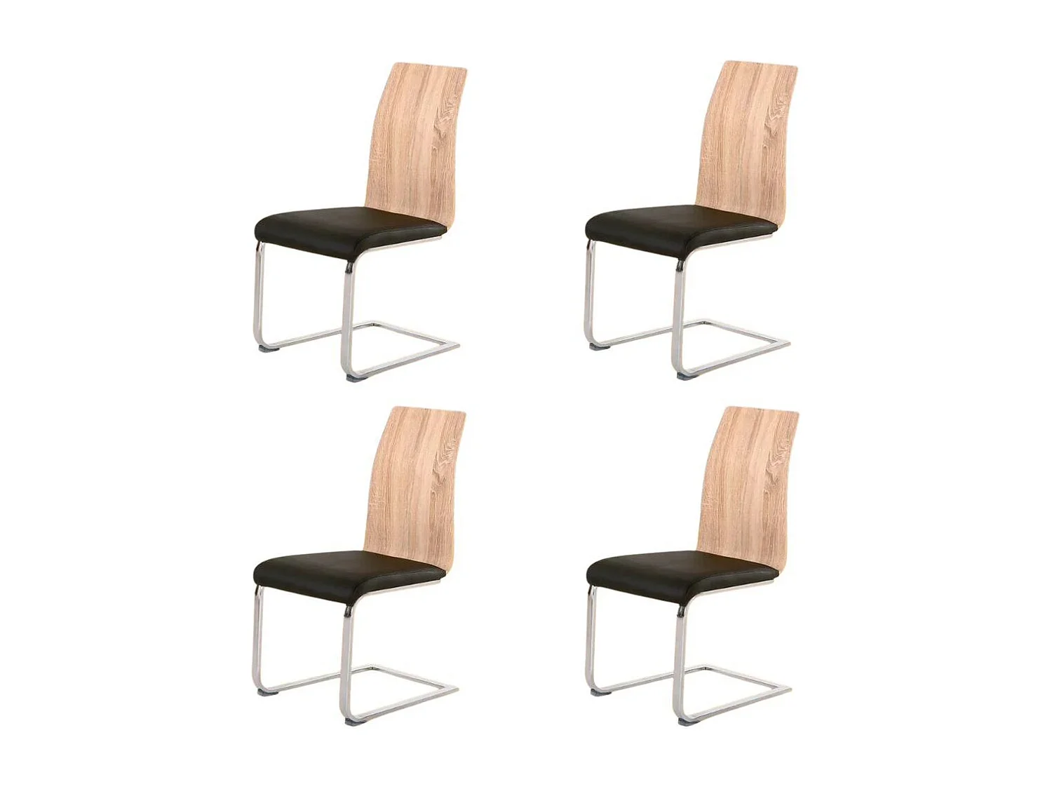 Pack de 4 sillas Sensei cambria/negro 97x44x57 cm