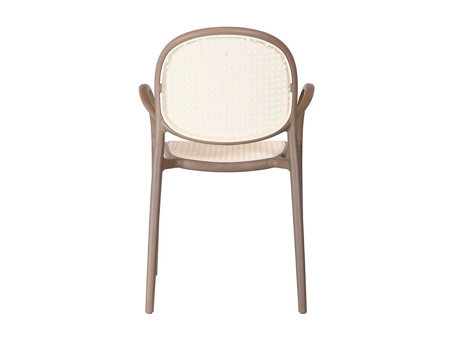 Pack de 4 sillas multiusos Masía diseño vintage con reposabrazos marrón Adec