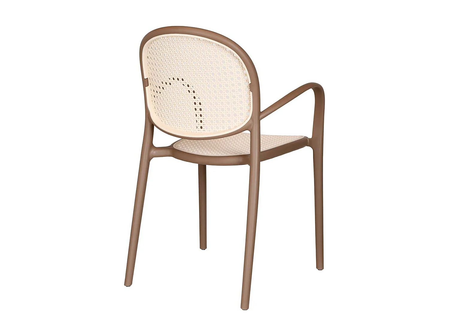 Pack de 4 sillas multiusos Masía diseño vintage con reposabrazos marrón Adec