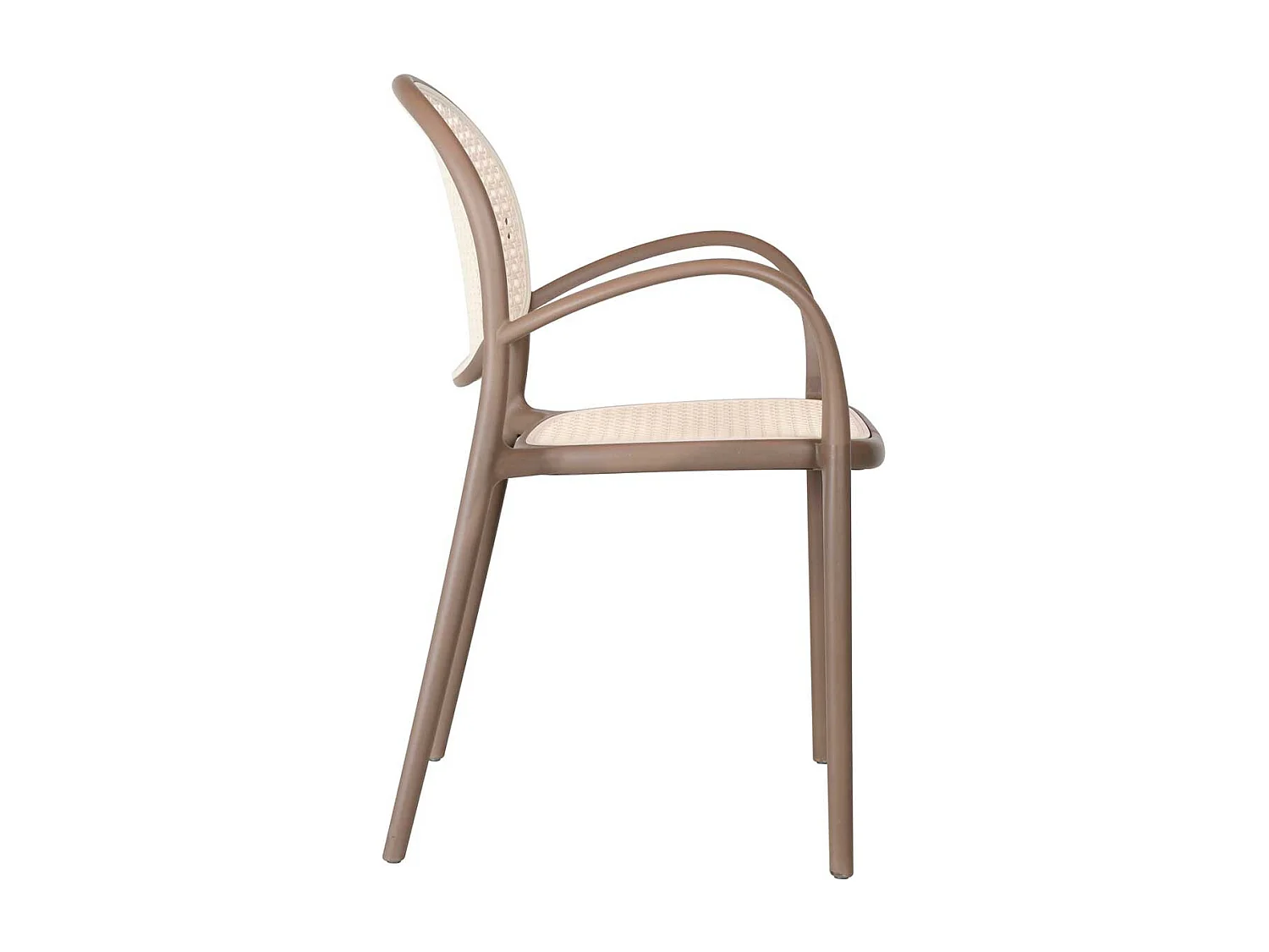 Pack de 4 sillas multiusos Masía diseño vintage con reposabrazos marrón Adec