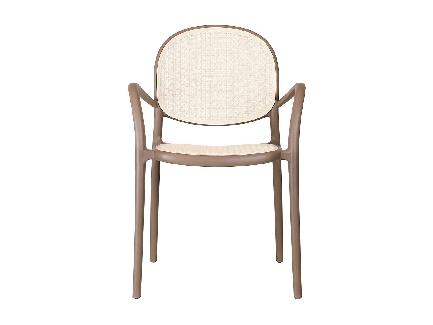 Pack de 4 sillas multiusos Masía diseño vintage con reposabrazos marrón Adec