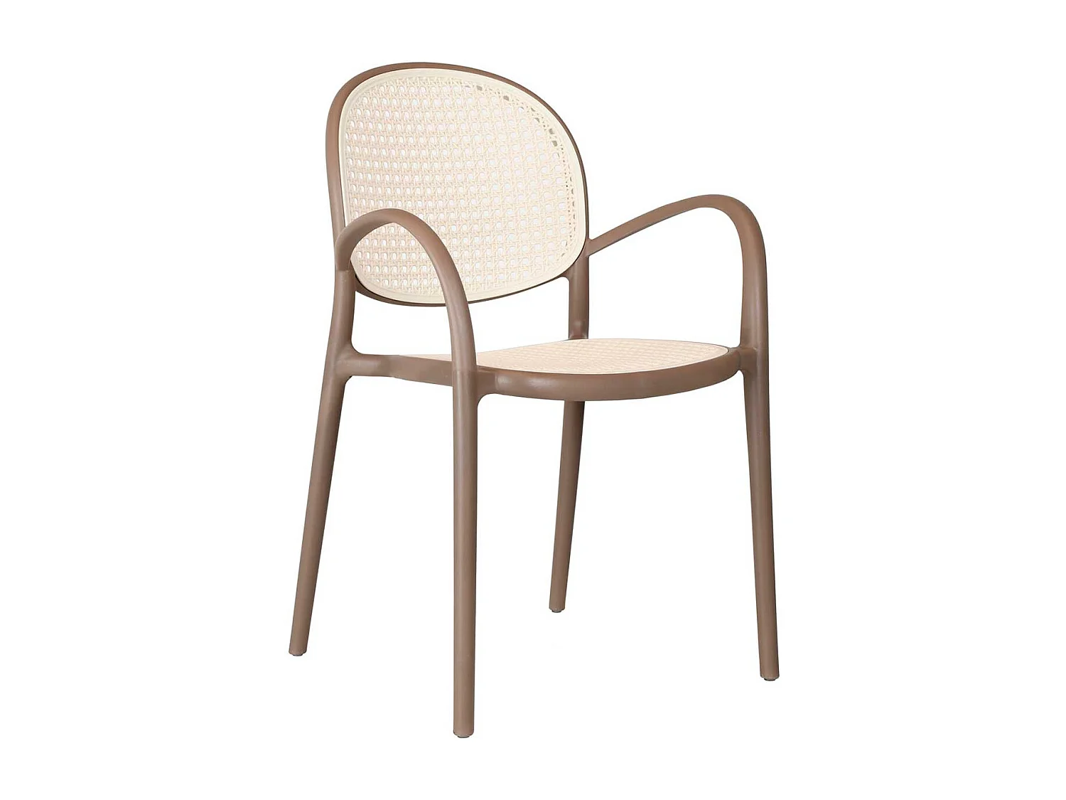 Pack de 4 sillas multiusos Masía diseño vintage con reposabrazos marrón Adec