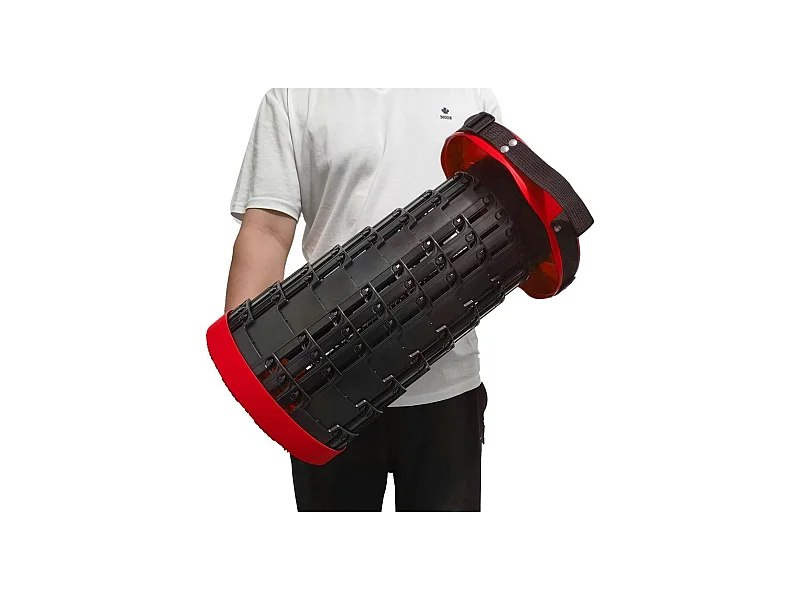 Taburete plegable Thulos TH-HW01 con asa hasta 250kg rojo/negro Ø25,5 cm