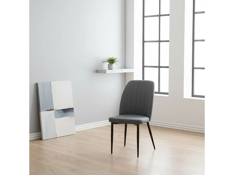 Silla de comedor Rory Deluxe gris 93x48x56 cm