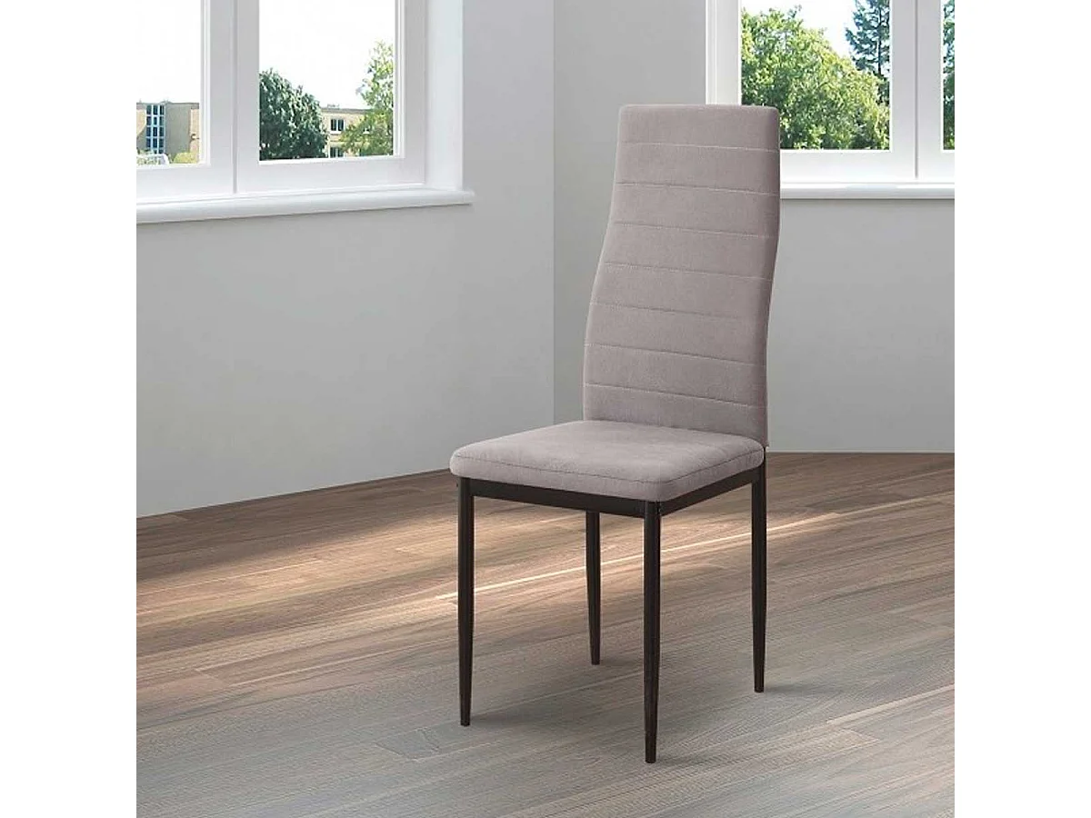 Silla de comedor Yuri tapizado Jarama 1 marengo/negro 96,6x40x39,7 cm