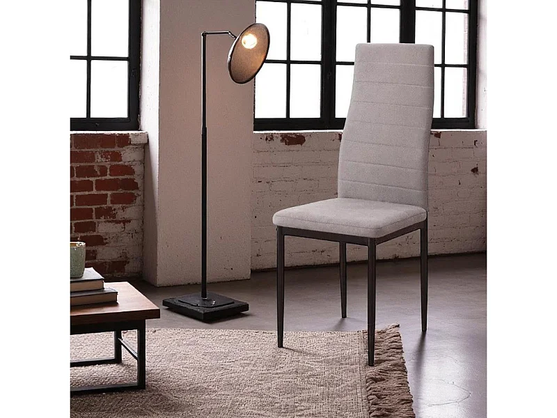 Silla de comedor Yuri tapizado Jarama 1 marengo/negro 96,6x40x39,7 cm