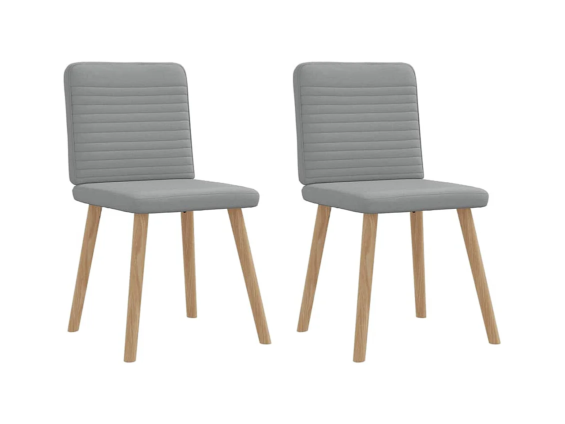 Chaises à manger lot de 2 gris clair tissu