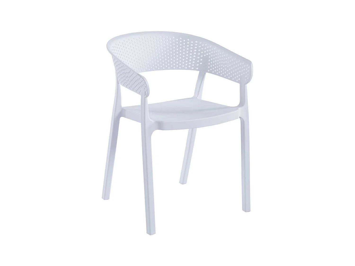 Pack de 4 sillas multiusos Bari con reposabrazos uso interior y exterior blanco Adec