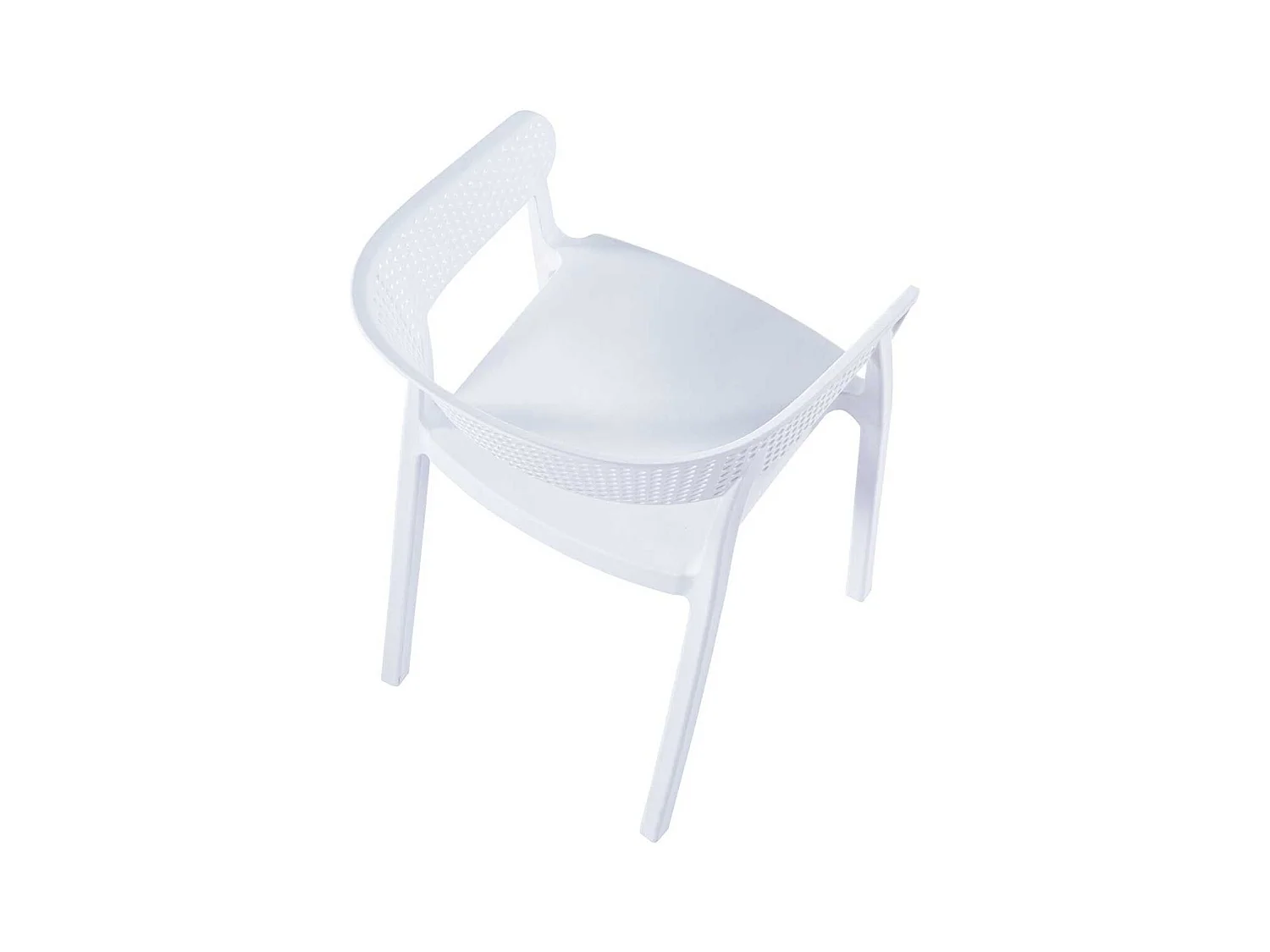 Pack de 4 sillas multiusos Bari con reposabrazos uso interior y exterior blanco Adec