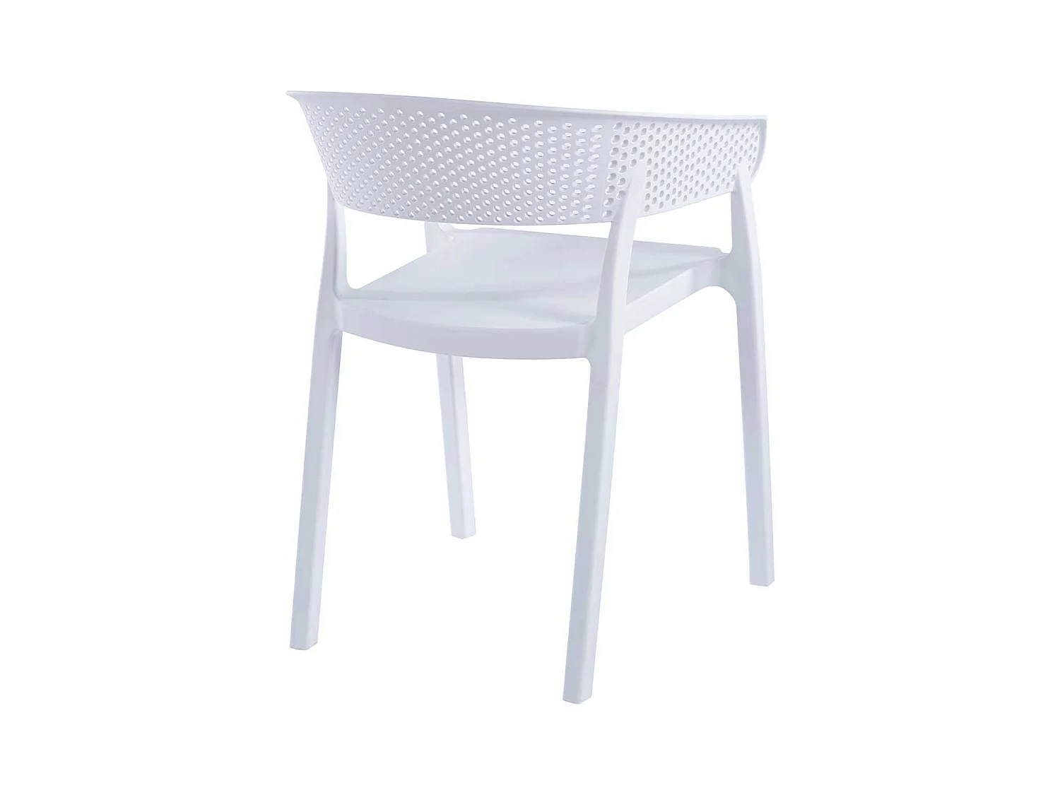 Pack de 4 sillas multiusos Bari con reposabrazos uso interior y exterior blanco Adec