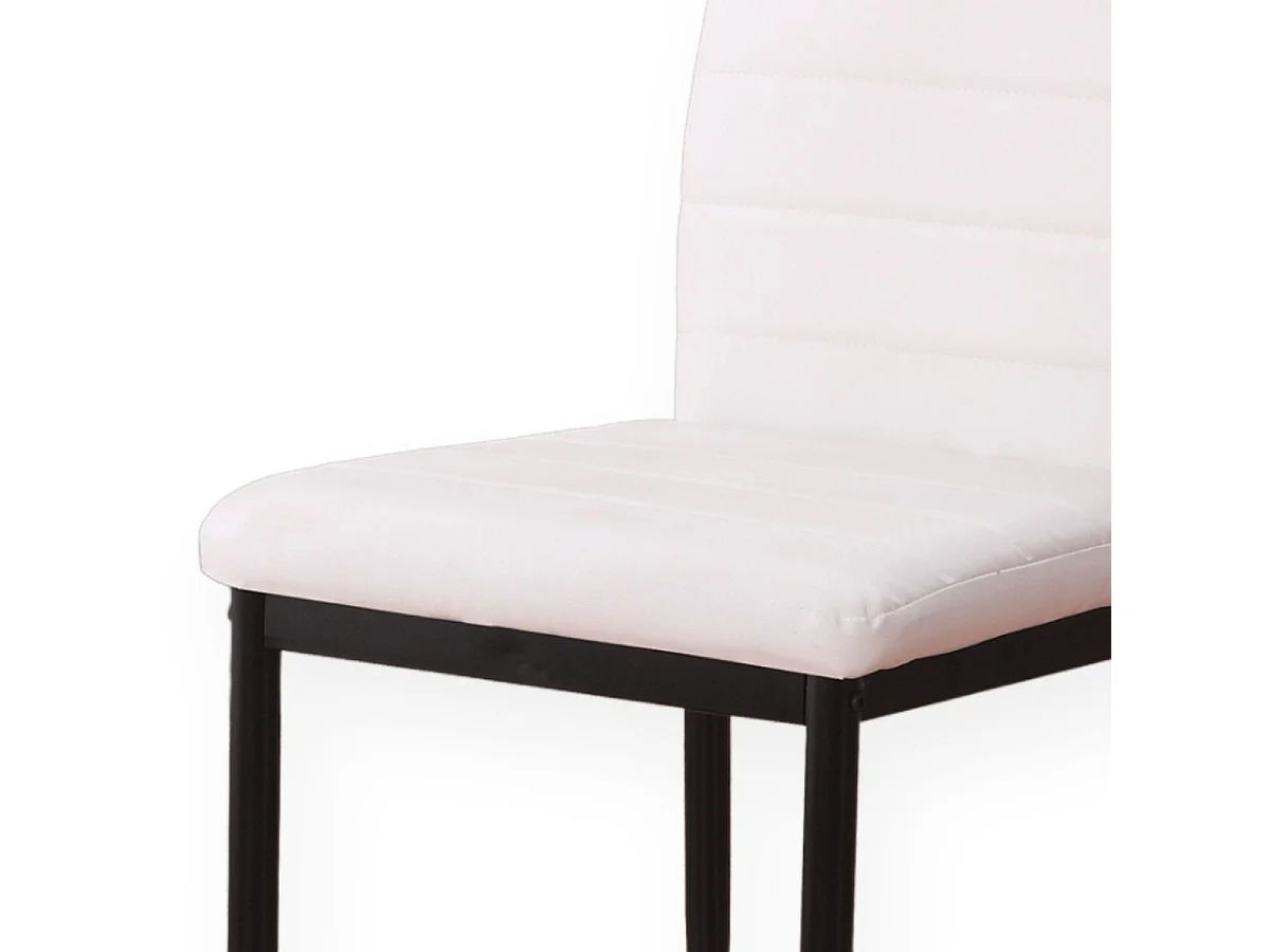 Silla Emiset acolchado polipiel blanco 97x44x49 cm