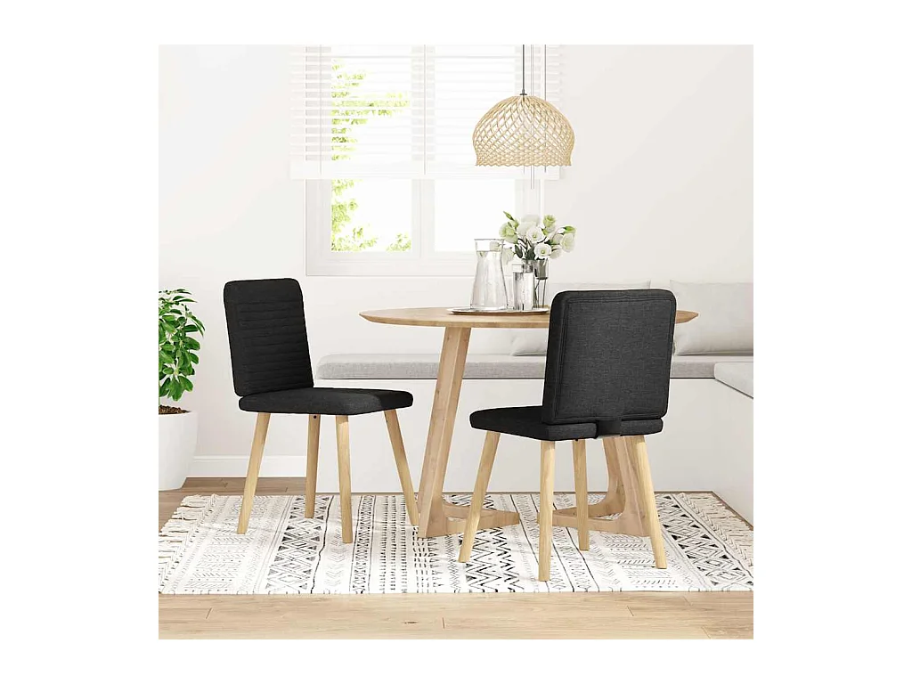 Eetkamerstoelen 2 st stof zwart