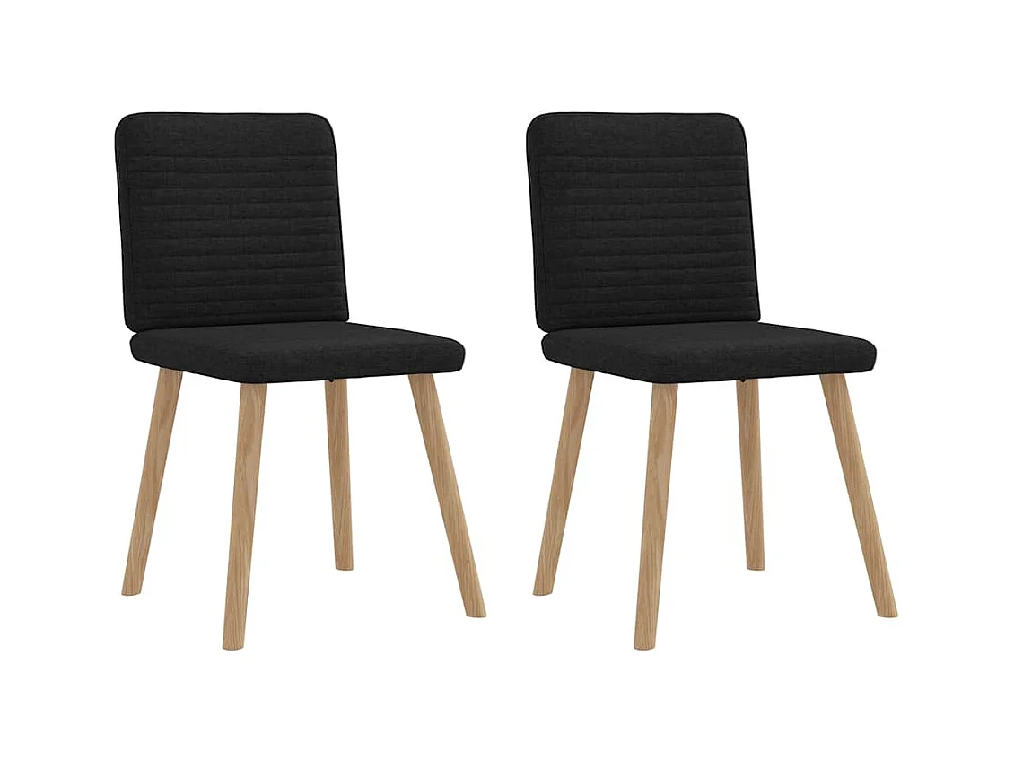 Sillas de comedor 2 unidades tela negro