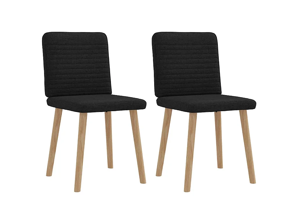 Eetkamerstoelen 2 st stof zwart