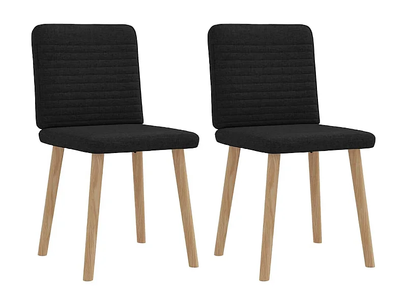 Chaises à manger lot de 2 noir tissu