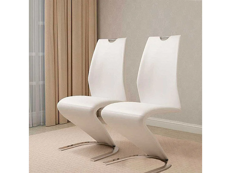 Pack de 2 sillas Qatar tapizadas en tela blanco 96x58x40,5 cm Adec