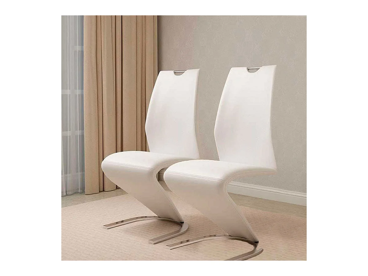 Pack de 2 sillas Qatar tapizadas en tela blanco 96x58x40,5 cm Adec