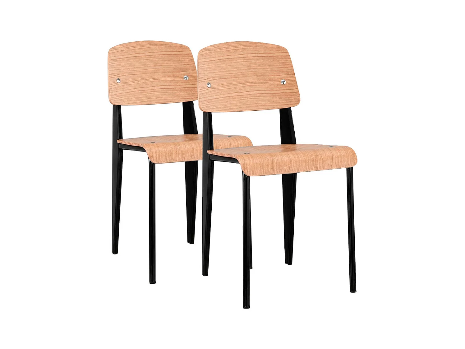 Pack de 2 sillas Beck Oak natural/negro 80x51x41 cm Adec