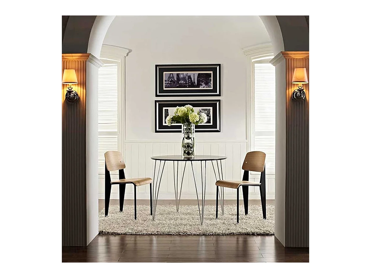 Pack de 2 sillas Beck Oak natural/negro 80x51x41 cm Adec