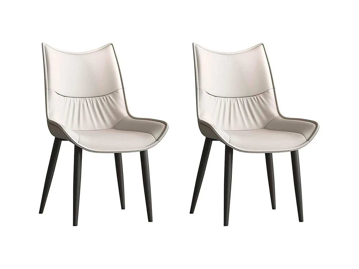 Pack de 2 sillas de comedor Calista cuero PU beig 95x55x61 cm