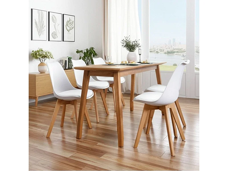 Silla Fina estilo nórdico patas de madera 83x45x48 cm