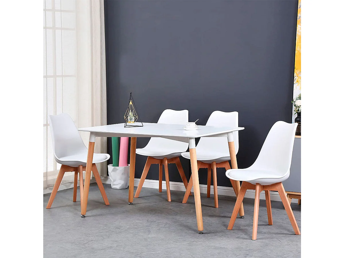 Silla Fina estilo nórdico patas de madera 83x45x48 cm