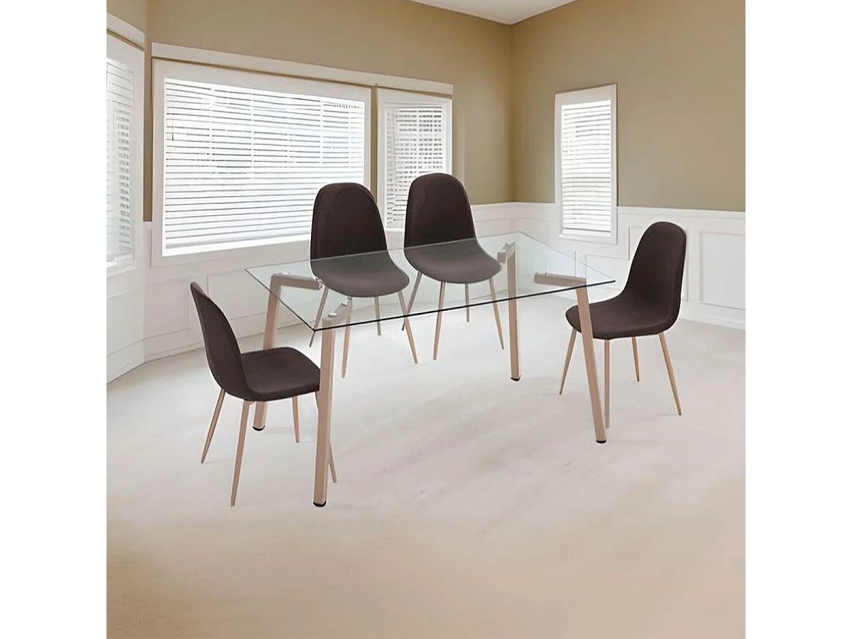 Pack de 4 sillas Cody marrón 87x43x42 cm