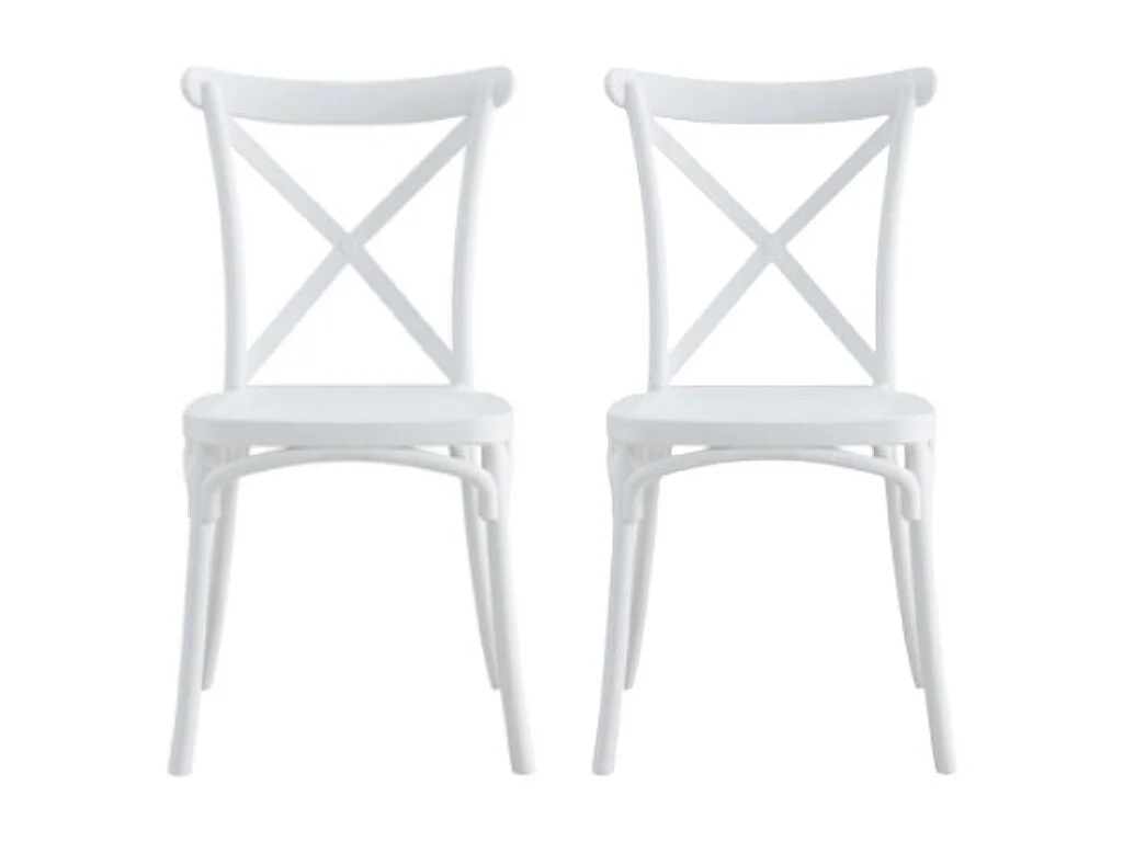 Pack de 2 sillas de comedor Crossback blanco 88x46x54 cm Adec
