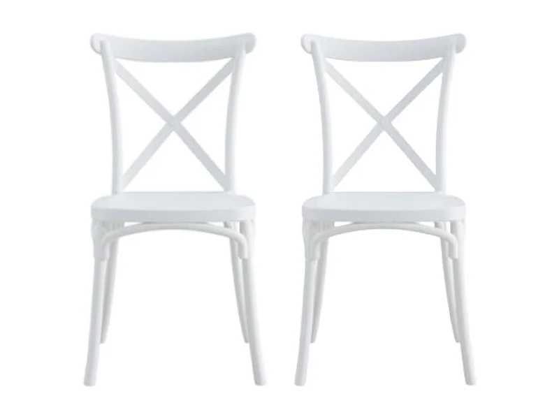 Pack de 2 sillas de comedor Crossback blanco 88x46x54 cm Adec