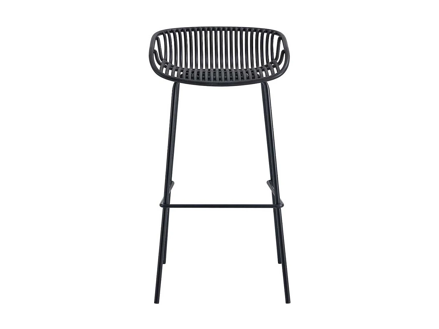 Pack de 4 taburetes altos Shell uso interior/exterior negro Adec