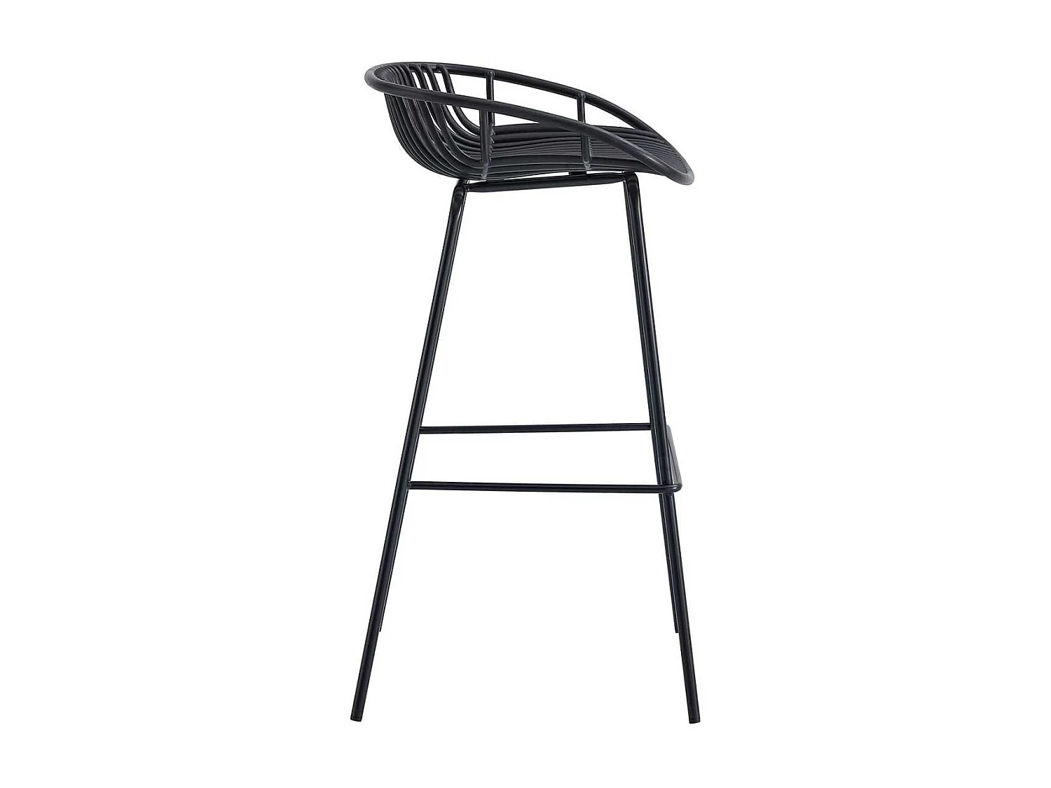 Pack de 4 taburetes altos Shell uso interior/exterior negro Adec