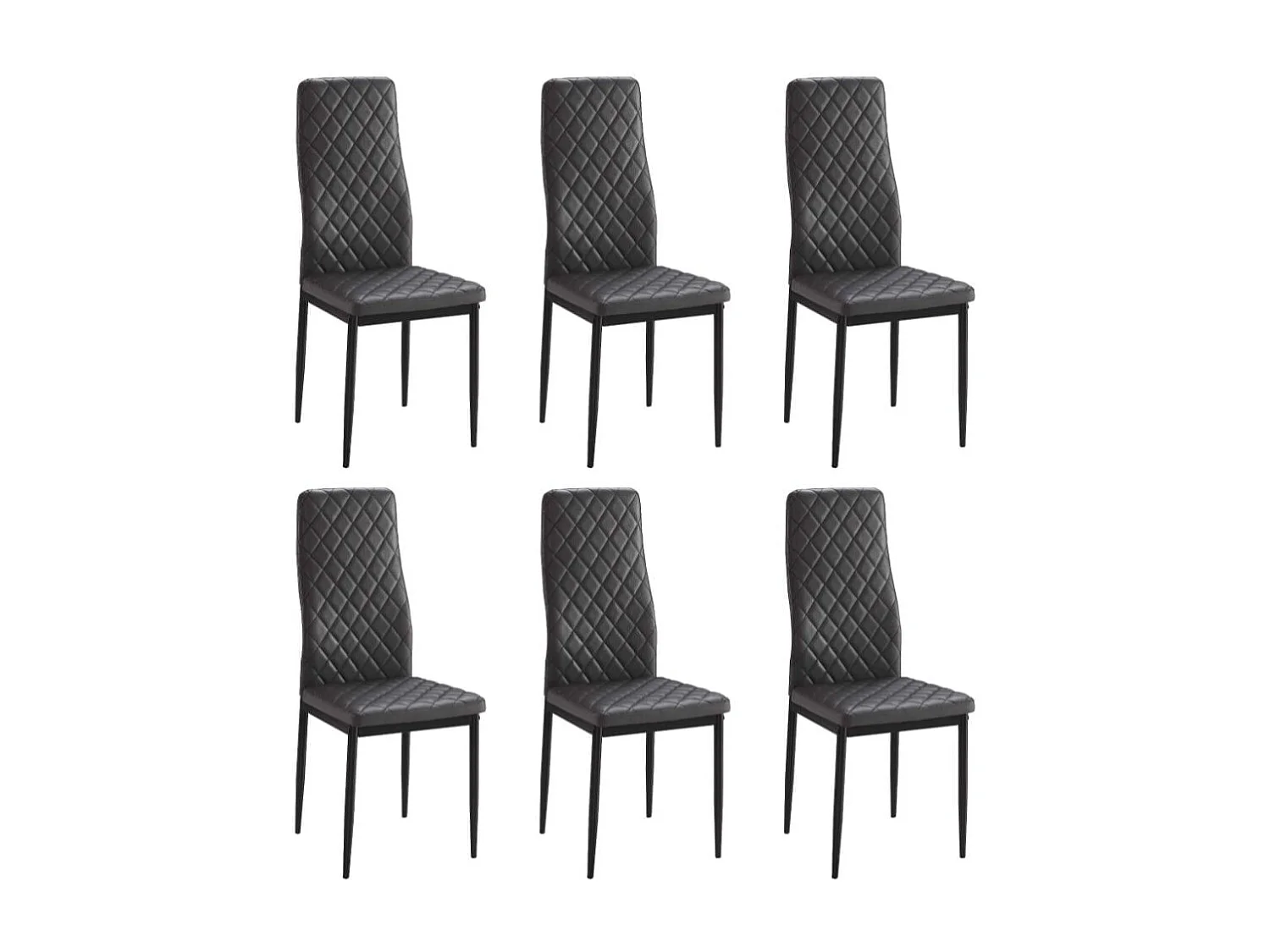 Pack de 6 sillas Mármol gris 96x40,5x49 cm