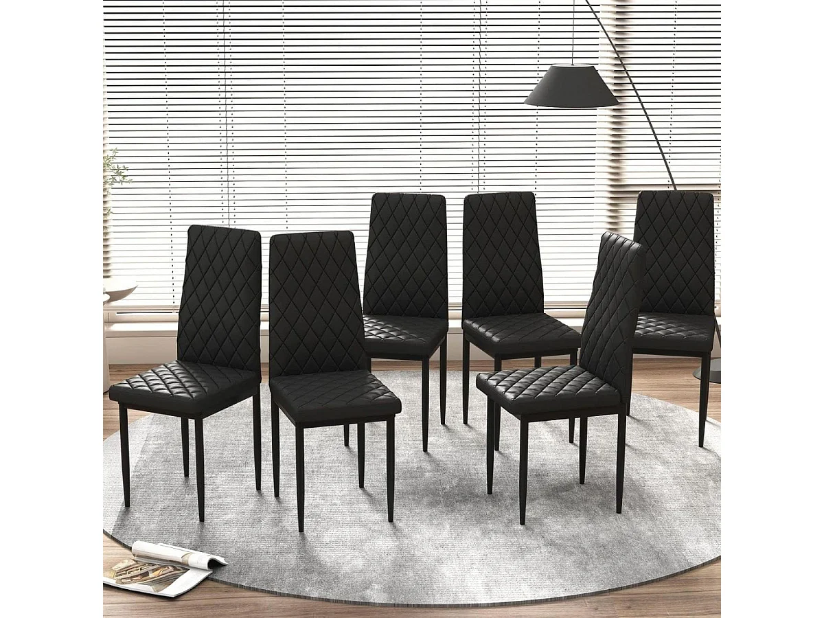 Pack de 6 sillas Mármol gris 96x40,5x49 cm