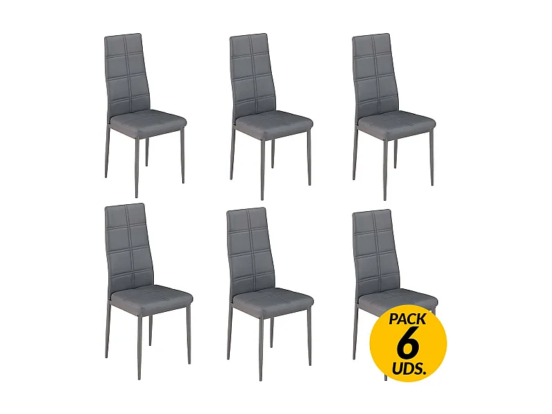 Pack de 6 sillas Axiss gris 96,6x40x39,7 cm