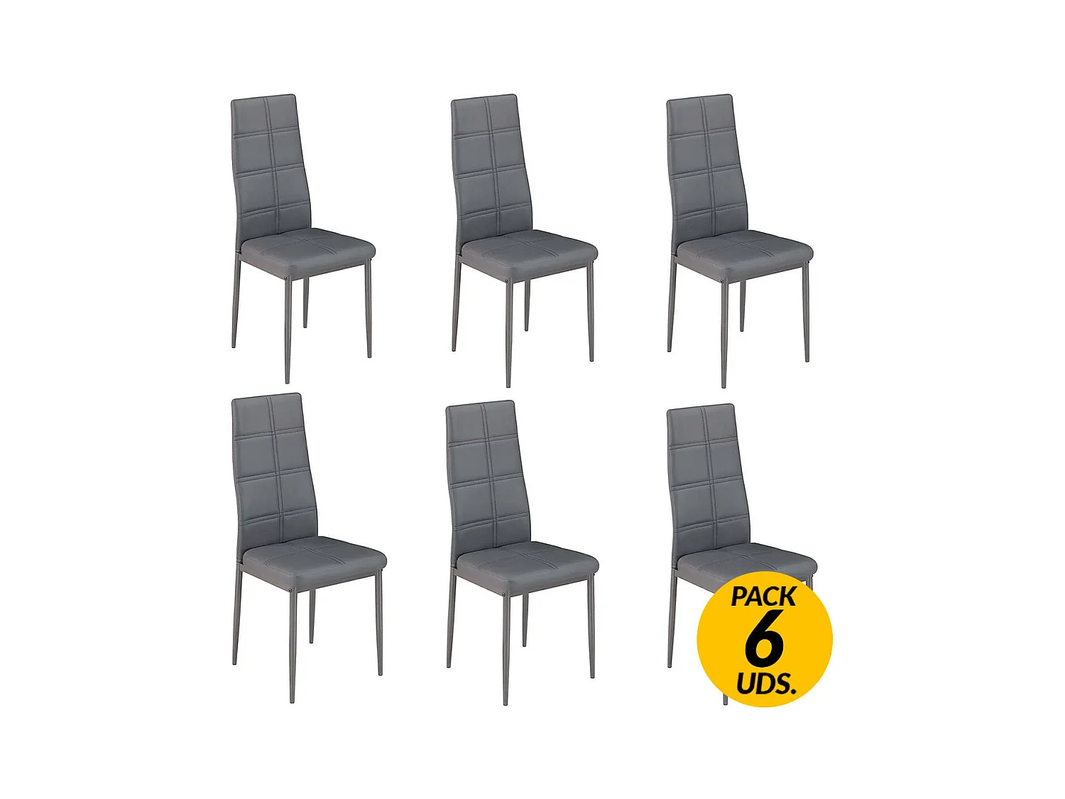 Pack de 6 sillas Axiss gris 96,6x40x39,7 cm