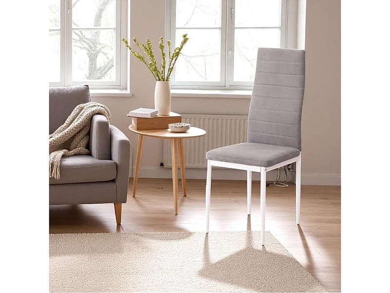 Silla de comedor Yuri tapizado Jarama 1 marengo/blanco 96,6x40x39,7 cm