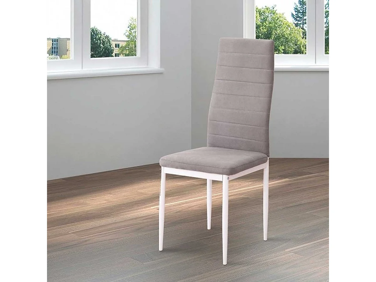Silla de comedor Yuri tapizado Jarama 1 marengo/blanco 96,6x40x39,7 cm