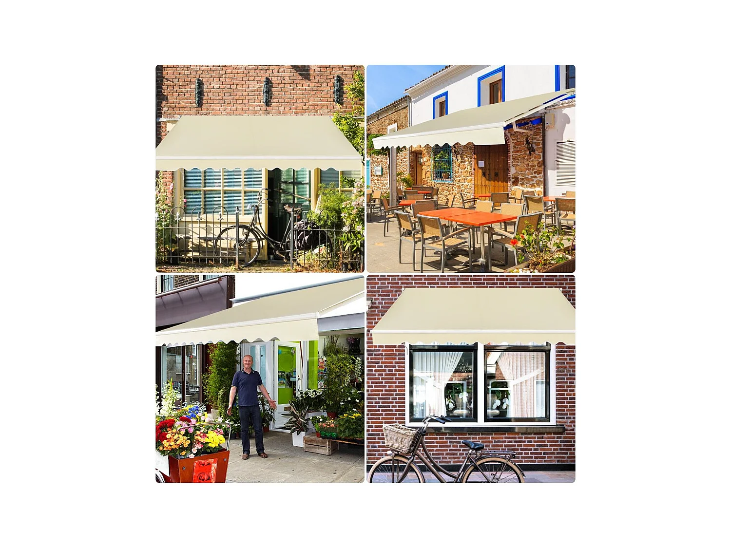 Store Banne de Balcon Rétractable 3,6 X 3M avec Tissu et velours Résistant aux UV et à l'Eau, Cadre en Aluminium Angle Réglable 5-35°