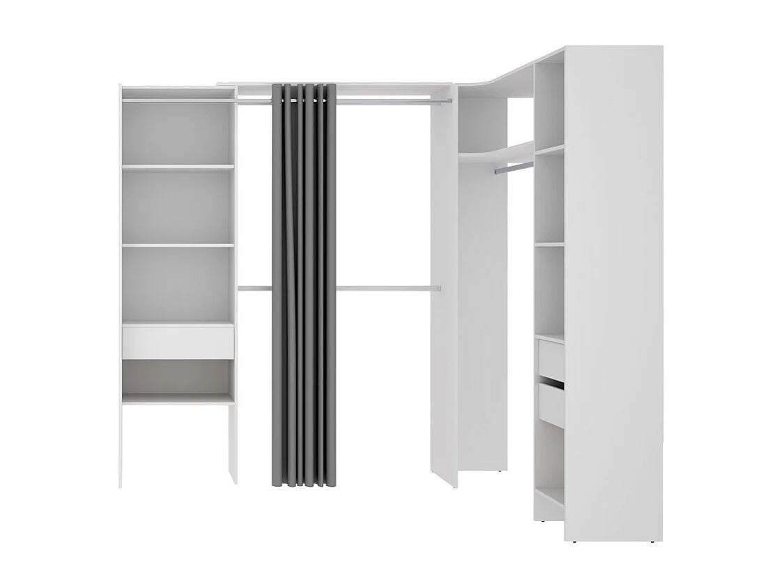 Vestidor Completo Rinconero Con Cajones Pergamo - Blanco