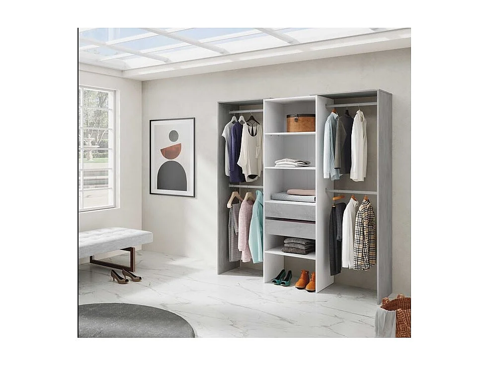 Armario Vestidor Con Estantes Colgadores Y Cajones Balder