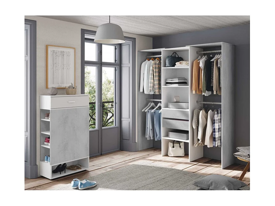 Armario Vestidor Con Estantes Colgadores Y Cajones Balder