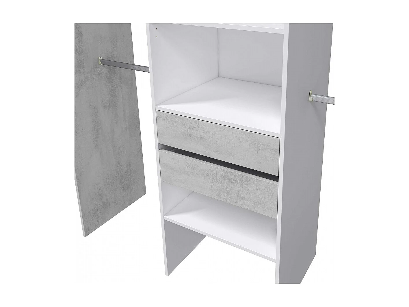 Armario Vestidor Con Estantes Colgadores Y Cajones Balder