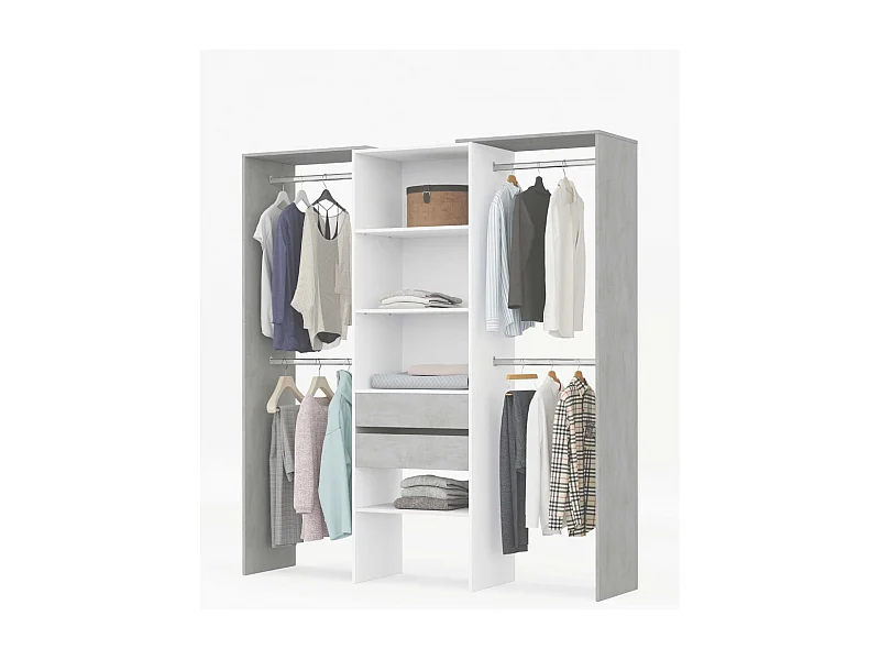 Armario Vestidor Con Estantes Colgadores Y Cajones Balder