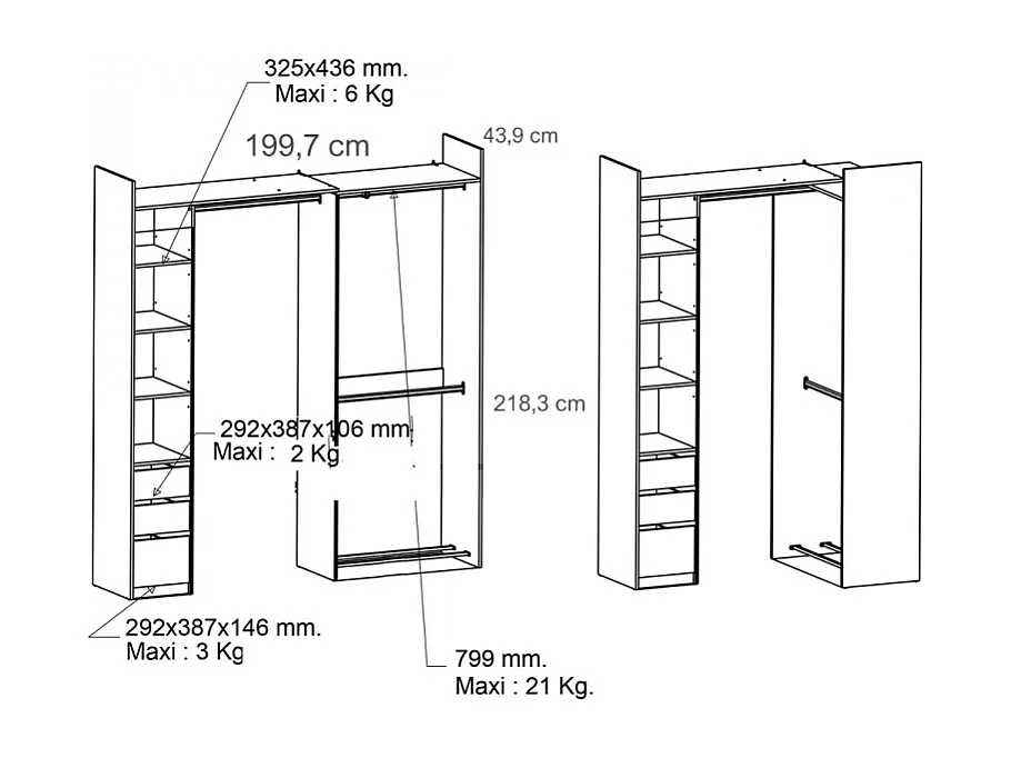 Vestidor Esquinero Swif