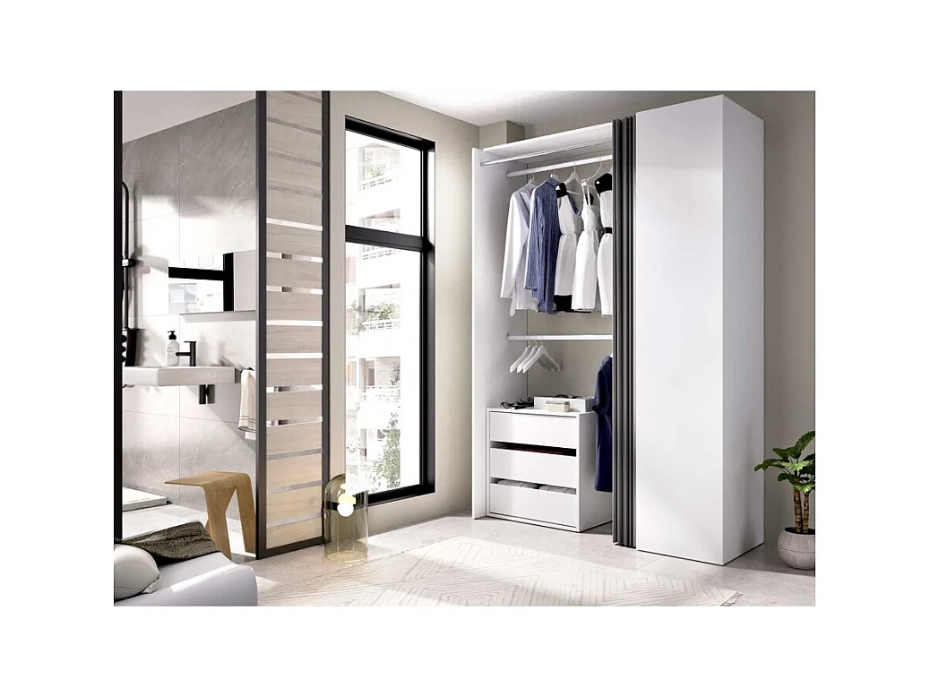 Vestidor Semi Abierto Con Cortina Y Cajonera Privé