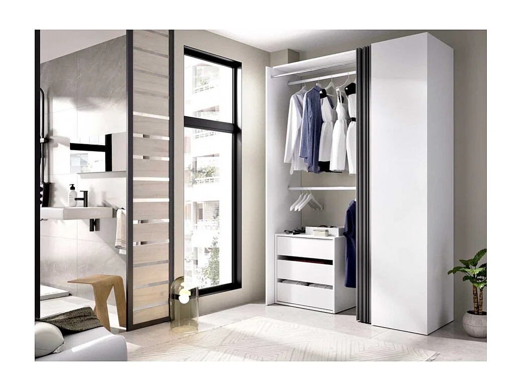 Vestidor Semi Abierto Con Cortina Y Cajonera Privé