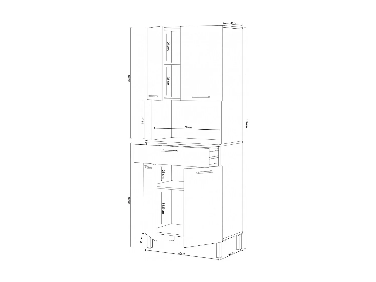 Alacena Vertical Cocina Radon