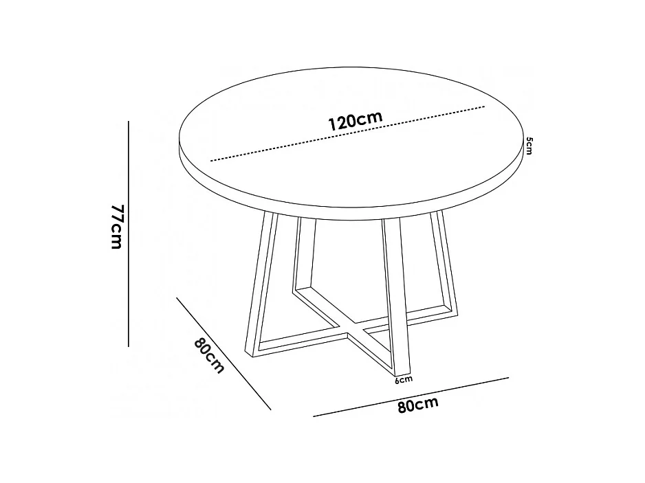 Mesa De Comedor Redonda De Estilo Industrial Croud